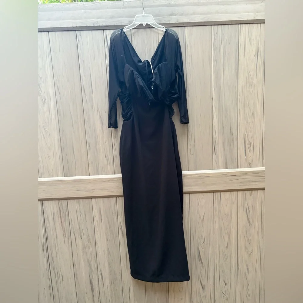 HOUSE OF CB 'Zahra' Black Plunge Maxi Dress NWT - Picture 7 of 12